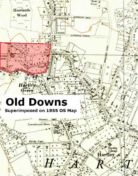 Map of land belonging to Old Downs in 1887