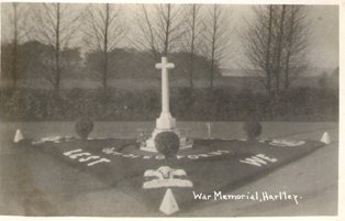Hartley War Memorial at the junction of Church Road and Ash Road