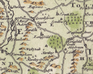 Longfield in Morden's Map of Kent 1722