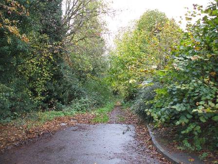Hartley Kent: Path between 20 and 22 Old Downs to old garages, subject of recent planning application