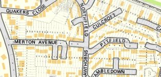 Map showing location of Payne and Trapps plots on modern map
