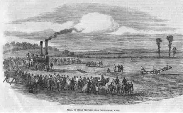 Illustrated London News 12 July 1862 - steam ploughing at Farningham
