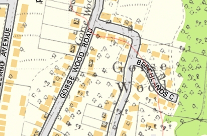 Hartley-Kent: 1936 Map of Gorsewood Road superimposed on modern map